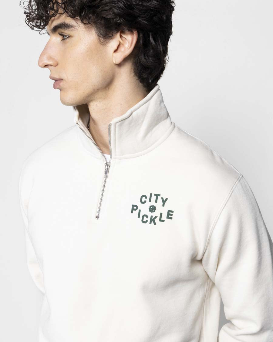 Unisex Quarter Zip Fleece Cream – CityPickle